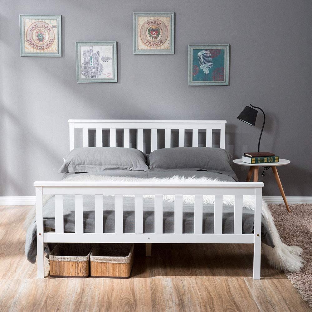 kids white wooden bed