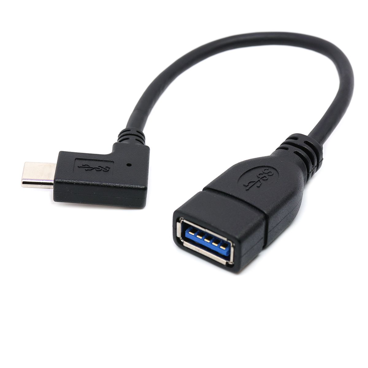 USB 3.0 cable 20 cm tipo a enchufe a hembra ángulo en negro