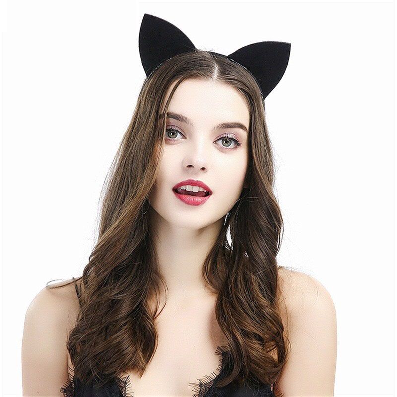 black rabbit ears headband