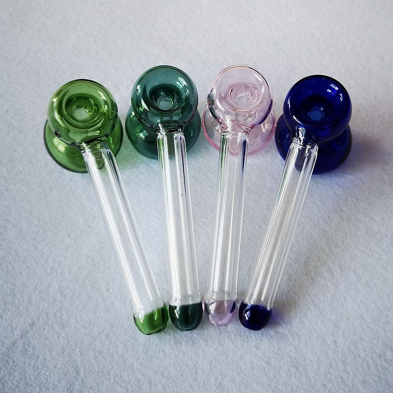 ed Pyrex Glass Bubble Pipe Hand Spoon Oil Burner Pipes Dab Rigs Tobacco