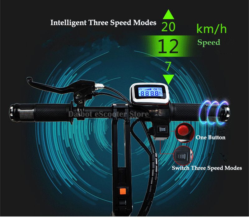 Daibot Folding Three Wheels Electric Scooter Electric Scooters 8`` 250W 36V Portable Electric Bikes Adults With Double Absorber (31)