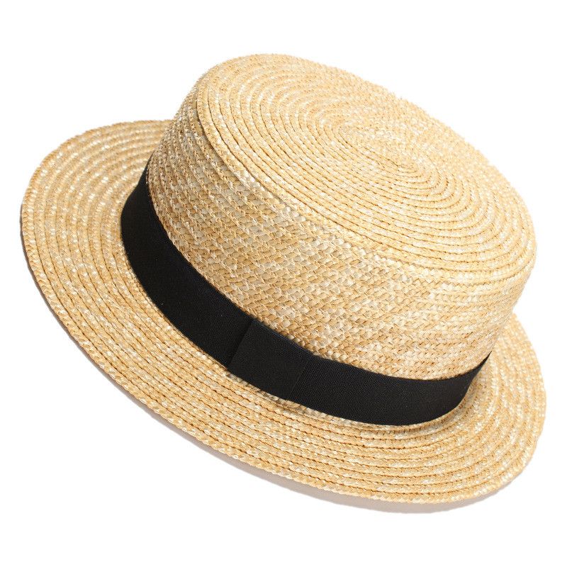 Summer Straw Hat Bow Basin Hats Flat 