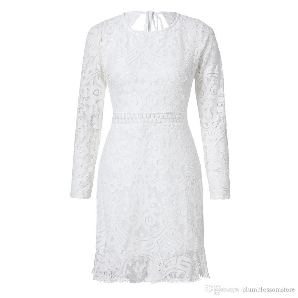 plain white lace dress