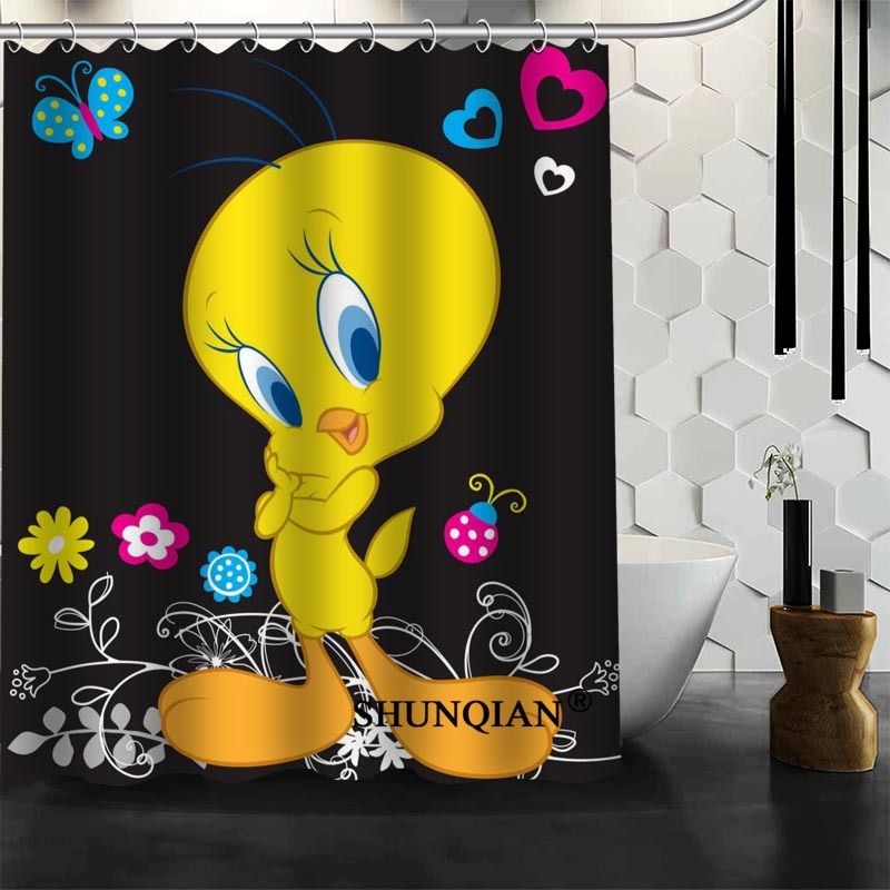 2020 Baby Tweety Bird Shower Curtain Christmas Decorations For Home Waterproof Fabric Curtain Shower Bath Curtain Bathroom Decor T200711 From Luo09 21 91 Dhgate Com