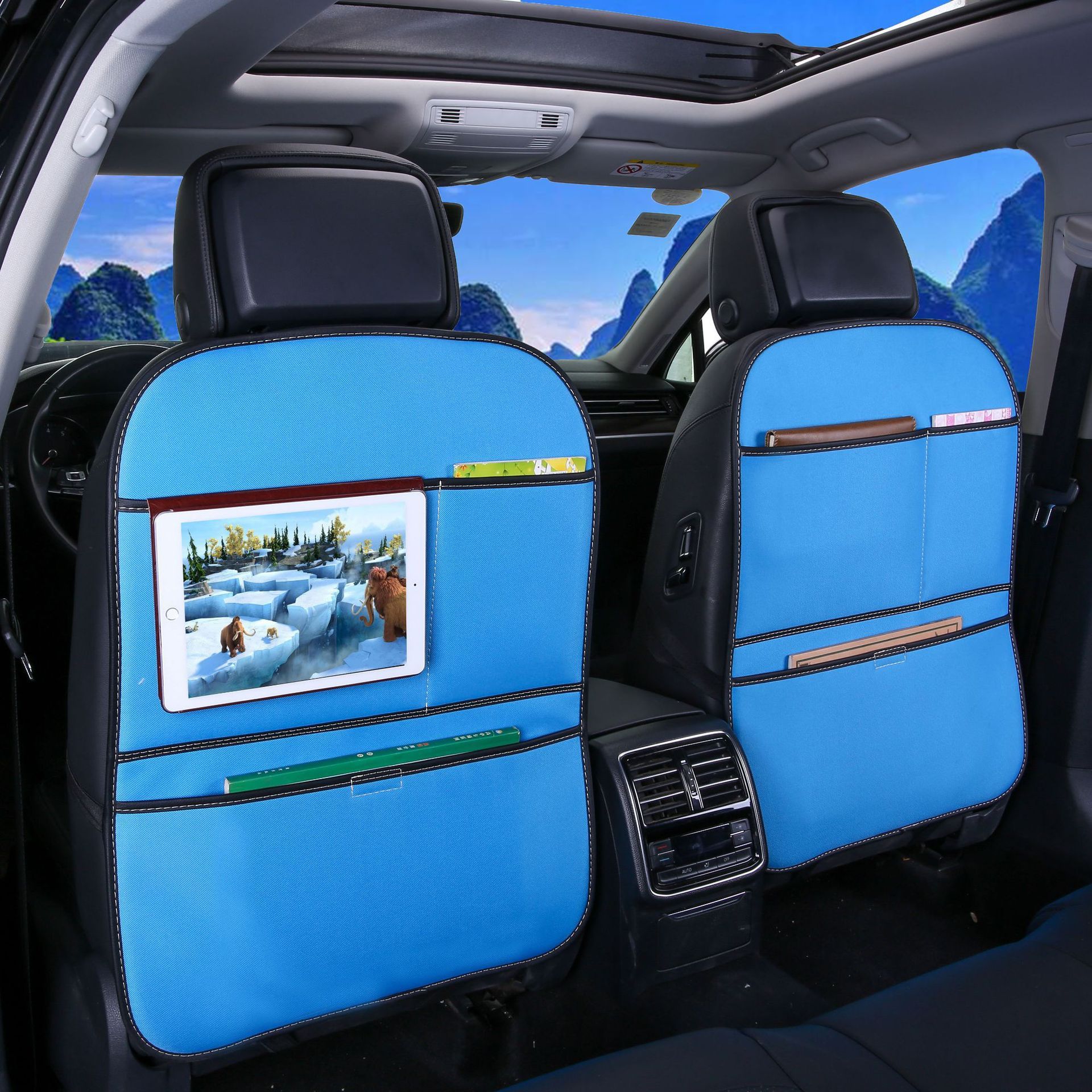 Lunda voiture Auto siège arrière protecteur couverture en cuir PU enfants  coup de pied tapis boue propre/pour bébé protéger Auto sièges couvre coup  de