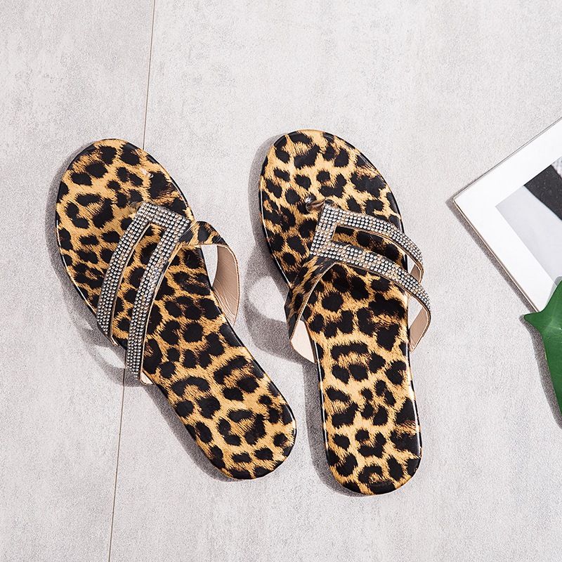 leopard womens sandals