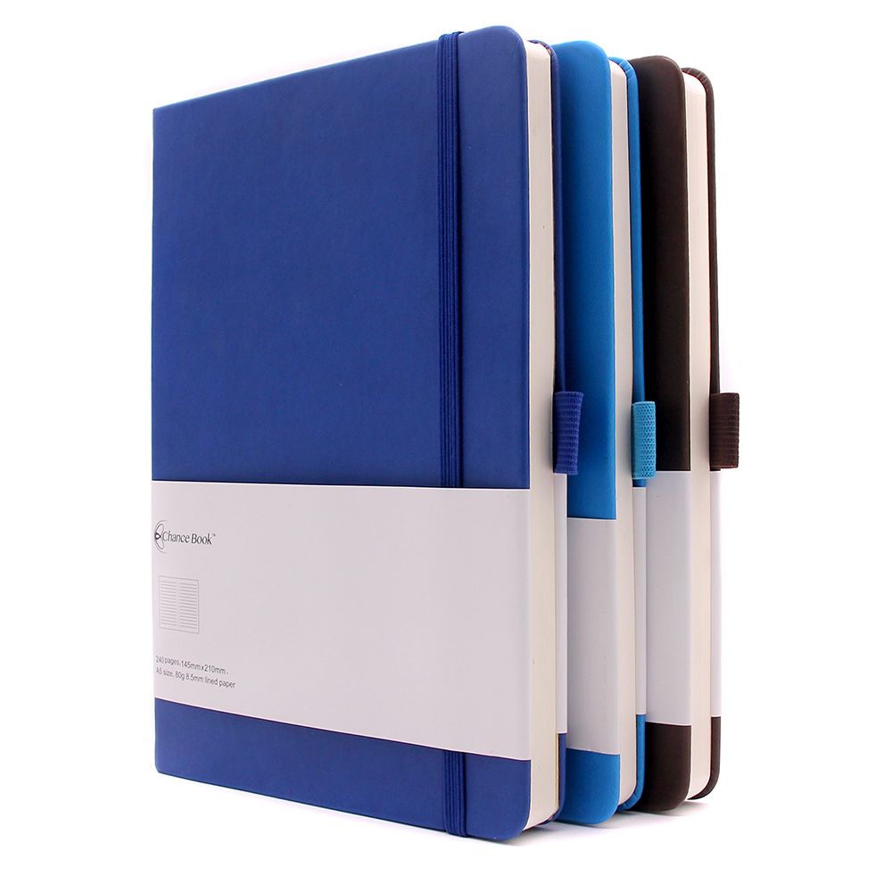 Custom A5 Pu Leather Hardcover Notebook With Pen Holder Diary Notebook