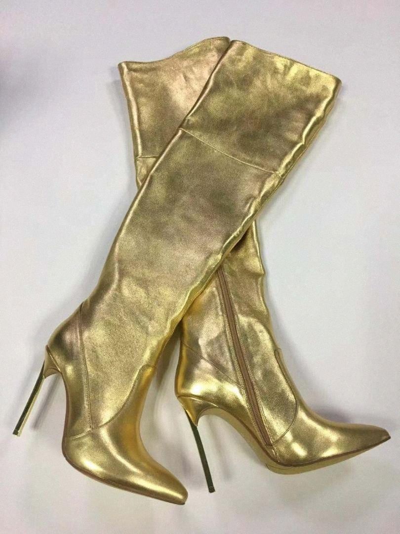 gold tall boots