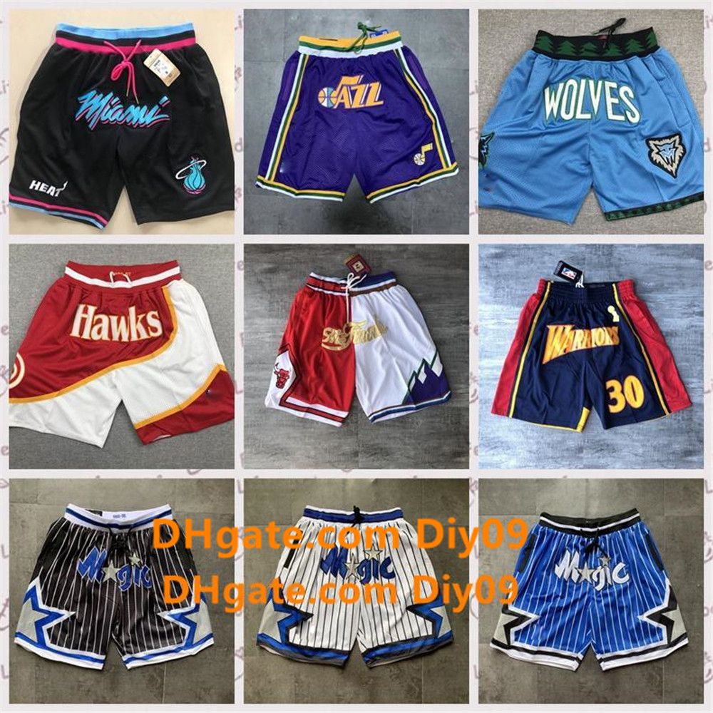 New Retro Mens Just Don Pocket Shorts AuthenticNba Stitched Sweatpants  All City Team Name Throwback Basketball Shorts Size S XXL From  No1_jerseys1, $63.22