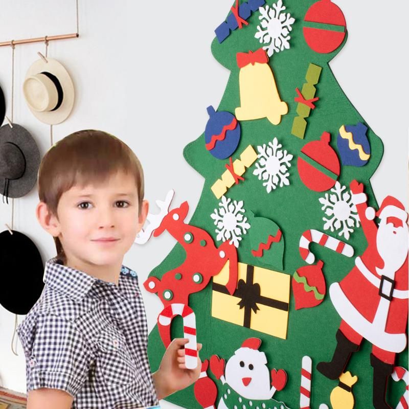 Acquista Felt Fai Da Te Albero Di Natale 2020 Regali Di Capodanno Giocattoli Bambini Artificiale Albero Wall Hanging Ornamenti Di Natale Decorazione La Casa A 80 21 Dal Yueji Dhgate Com