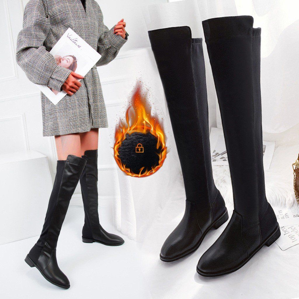 Mirar atrás Destructivo Portal Sobre las botas de la rodilla Botas largas negras Femeninas de la moda de la moda Mirar atrás Destructivo Portal Sobre las botas de la rodilla Botas largas negras Femeninas de la moda de la moda