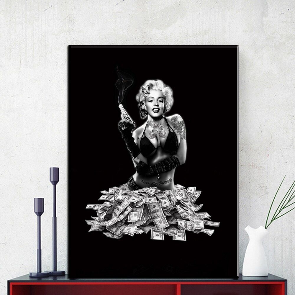 Marilyn Monroe dans l'eau Effet Photo Imprimé sur encadrée Toile Wall Art Decor 