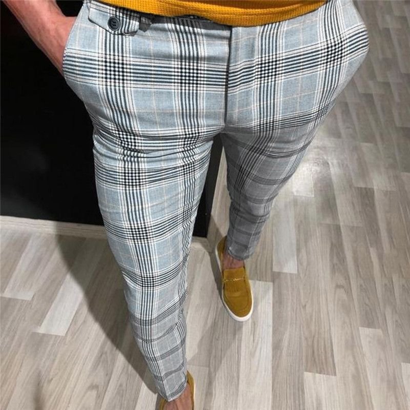 gray checkered pants mens