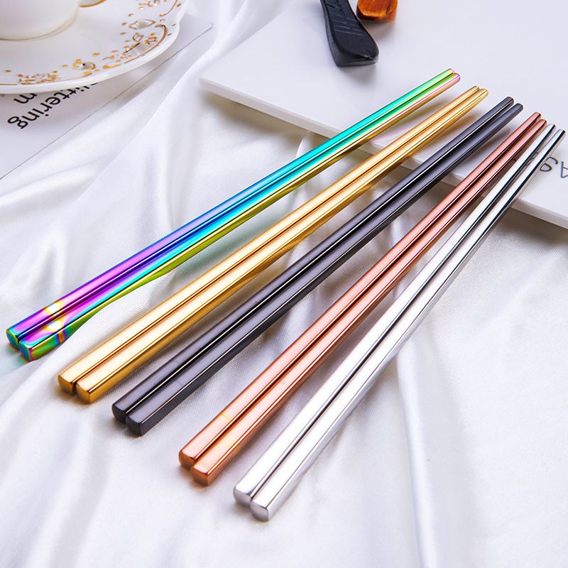 High Grade 304 Stainless Steel Chopsticks Square Chopsticks Flatware