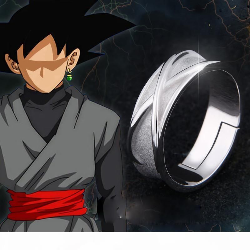 Bola Negro animado Super Dragon Anillo Tiempo GOKU 925 anillo de plata de Cosplay de Halloween Bola Negro animado Super Dragon Anillo Tiempo GOKU 925 anillo de plata de Cosplay de Halloween