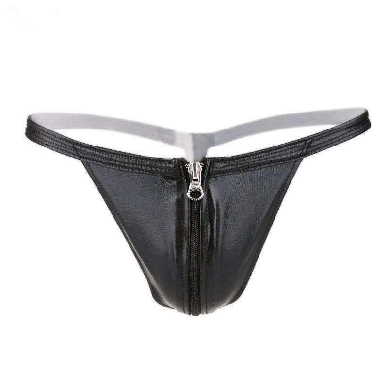 black leather thongs