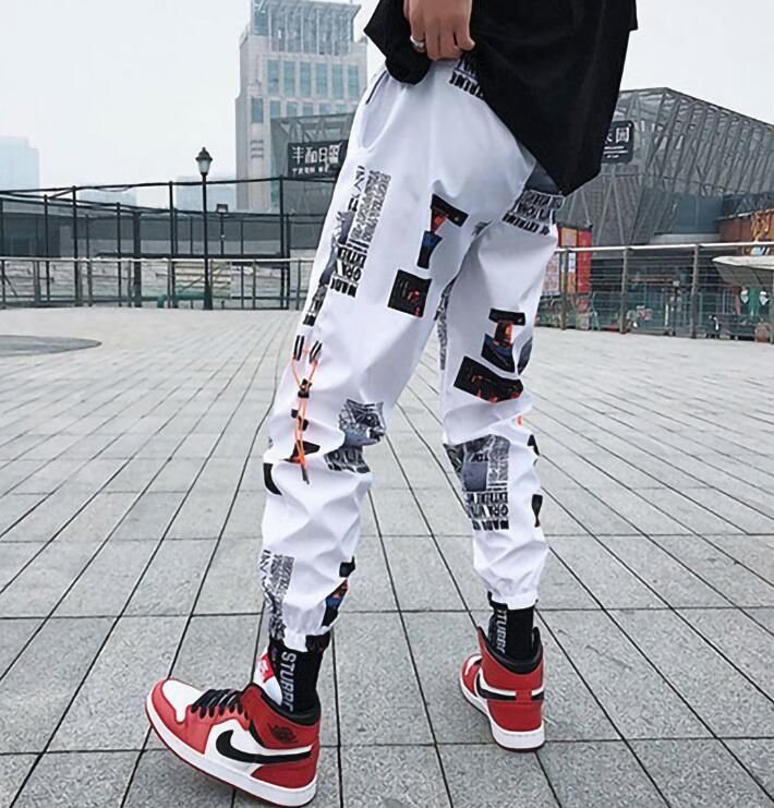 Хип Хоп Штаны Мужчины Сыпучие Бегуны Брюки С Принтом Streetwear Шаровары Одежда Длина Лодыжки Брюки Harajuku Sport Casual От 1 732 руб.