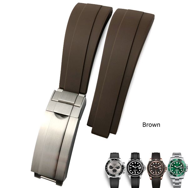 Brown 20mm silver buckle