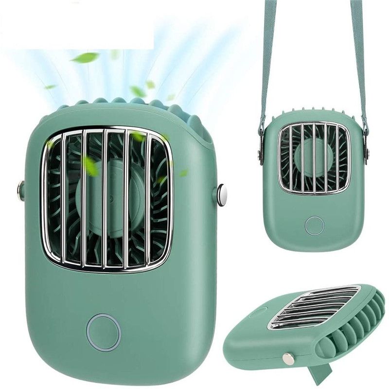 Discount Portable Hanging Neck Fan Mini Pocket USB Rechargeable Air Cooling Fan Outdoor Travel