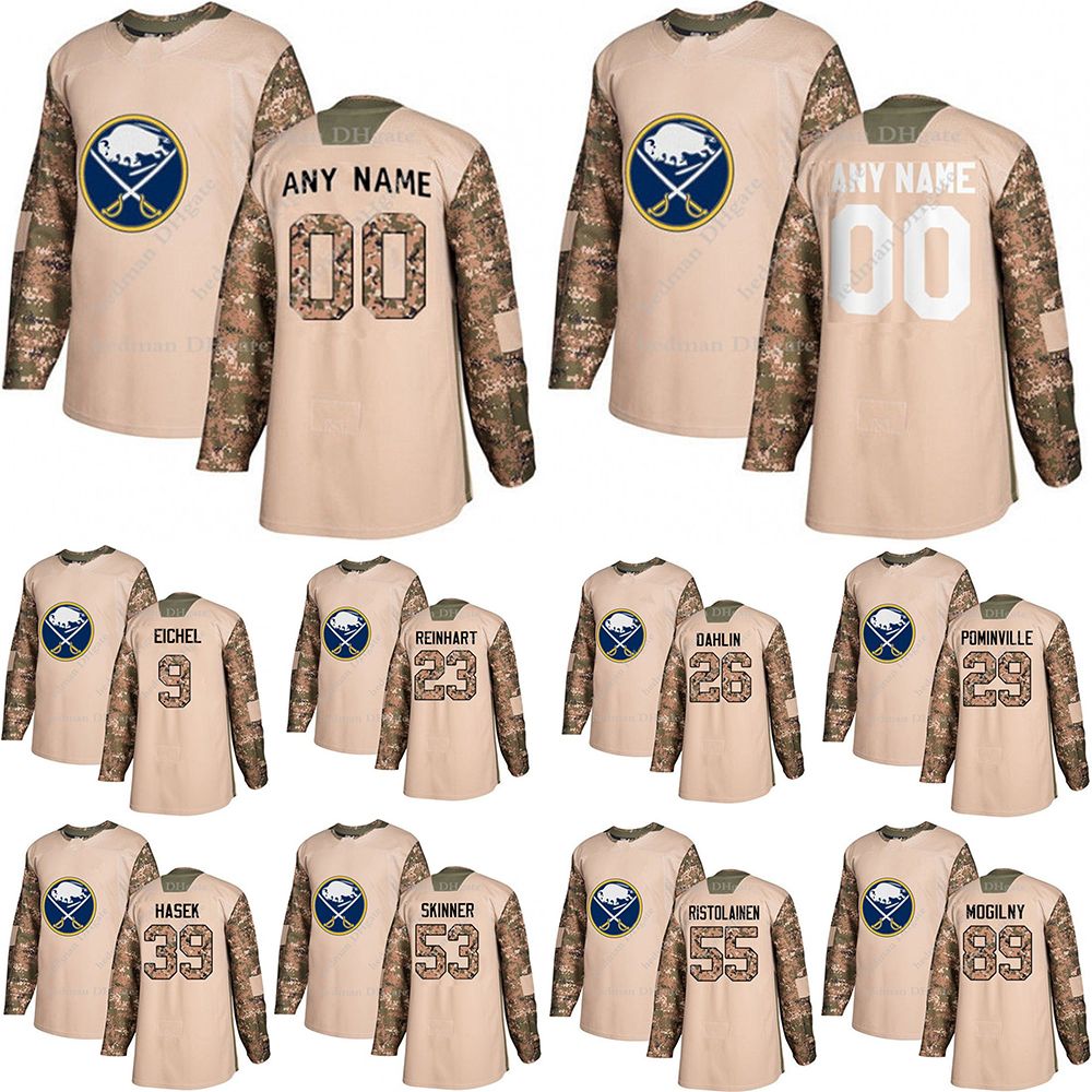 Wholesale Buffalo Sabres Camo Veterans Day Practice Jerseys 9 Jack Eichel 26 Rasmus 53 Jeff Skinner Custom Number Any Name Hockey By Hedman Under $41.46 | DHgate.Com