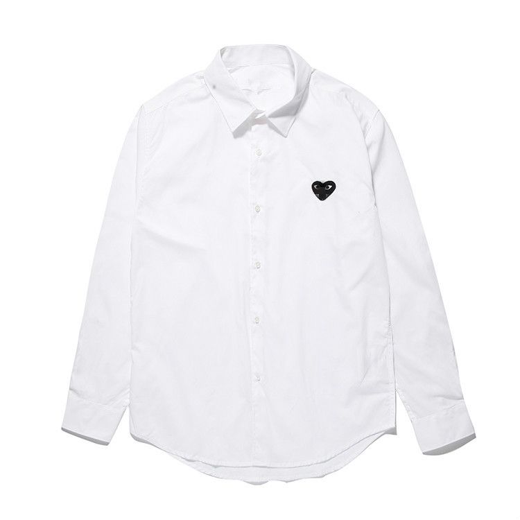 cdg white shirt black heart