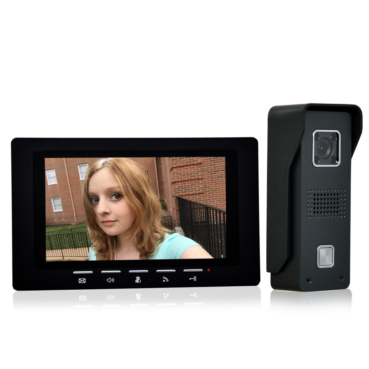 Homsecur HOMSECUR 7" Filaire Système Interphone Portier Vidéo avec Interphone à Deux-sens 