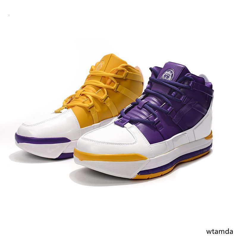 Compra LeBron Barato 3 Zapatos De Baloncesto De Los Lakers Púrpuras Oro  Amarillo Azul Blanco Negro Houston Niños Jóvenes LeBrons 17 Zapatillas De  Deporte De Las Botas Con Tamaño De La Caja