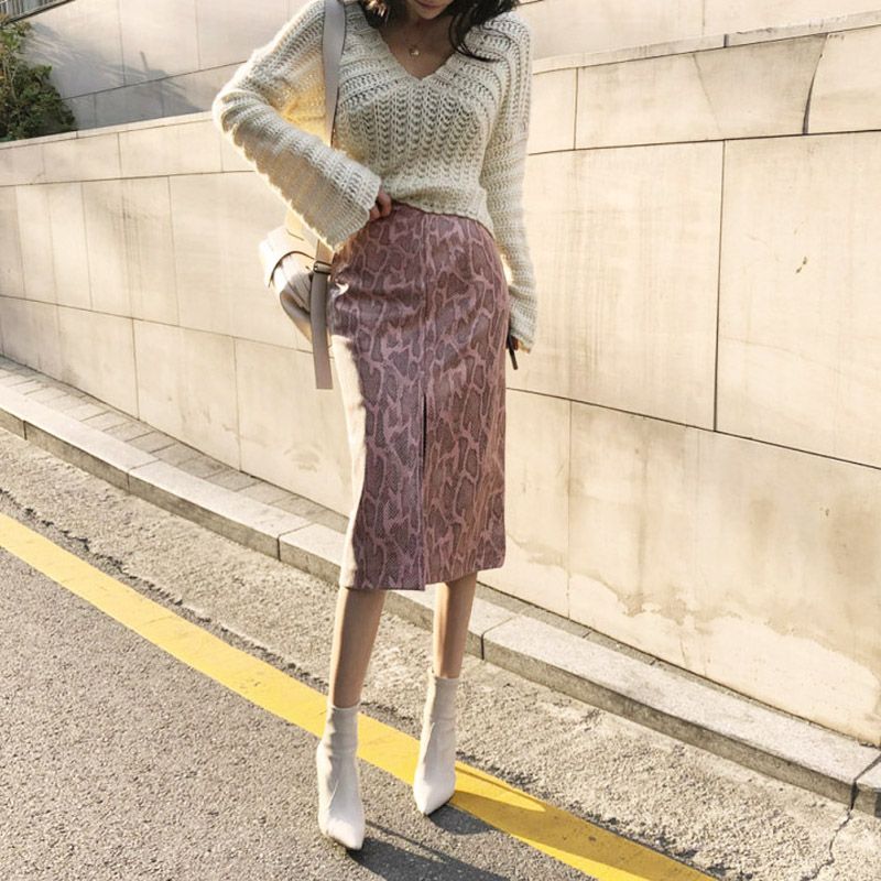 printed bodycon skirt