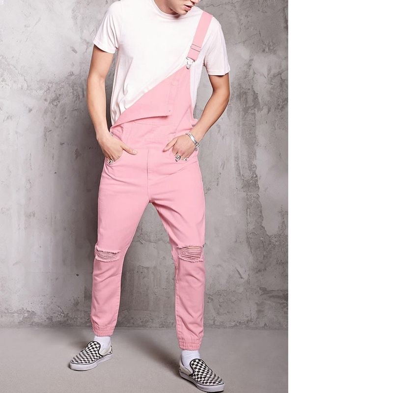 pink ripped jeans men