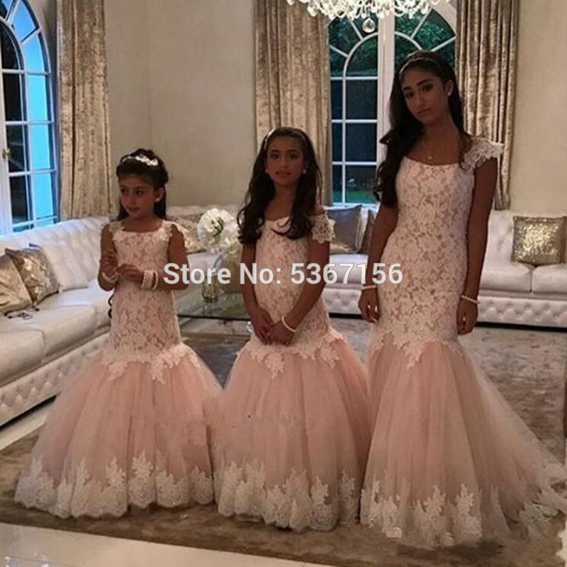 champagne floor length flower girl dresses