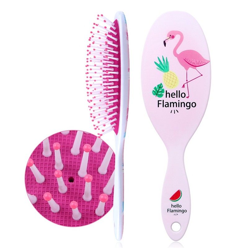 Óvalo del flamenco peine de plástico del amortiguador de aire Bolsa Curl peines de masaje anti estática del pelo cepillo de modelado de dibujos animados compone las herramientas de dibujos animados 4 Óvalo del flamenco peine de plástico del amortiguador de aire Bolsa Curl peines de masaje anti estática del pelo cepillo de modelado de dibujos animados compone las herramientas de dibujos animados 4