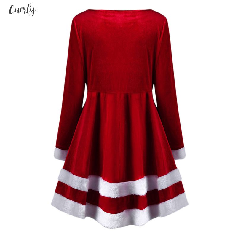 plus size red velvet christmas dress