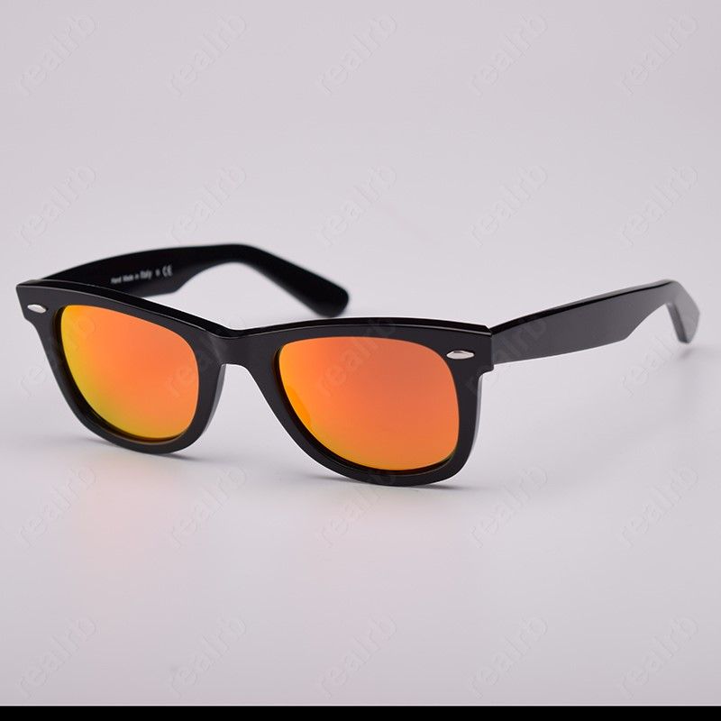 black frame-orange mirror lenses