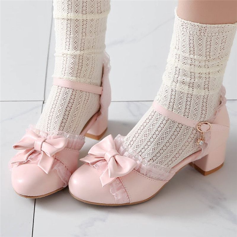 pink block heel shoes uk