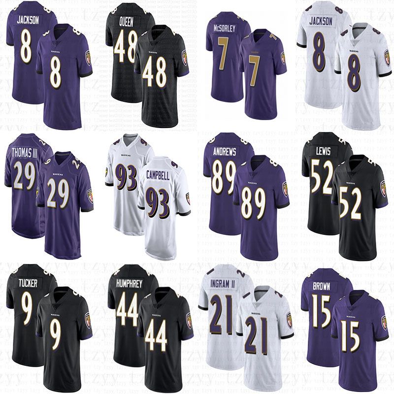 2020 Baltimore Custom Raven Jerseys Lamar Jackson Trace McSorley Calais