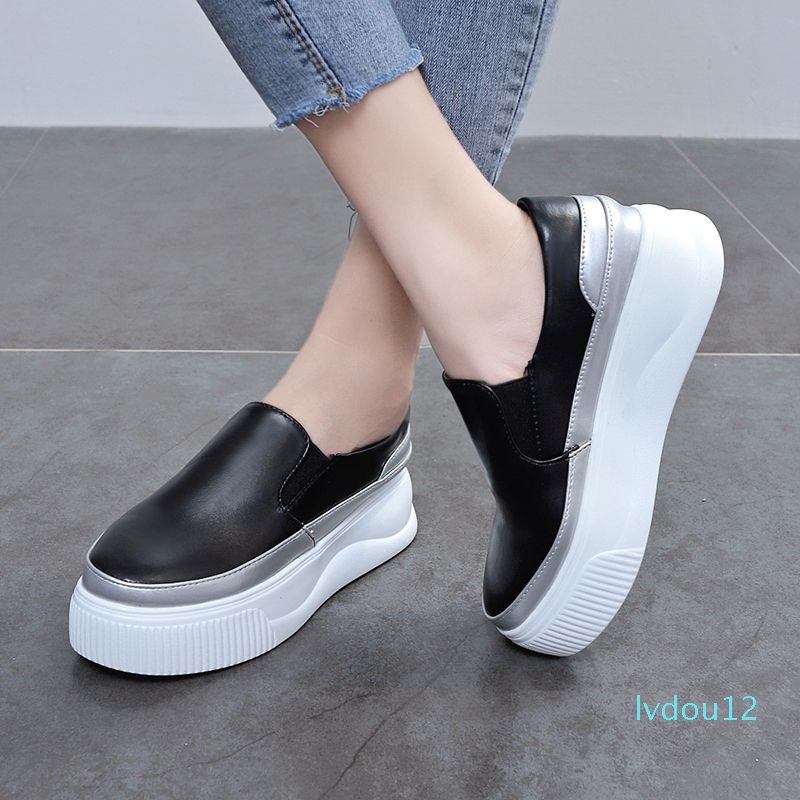 black flat platform shoes