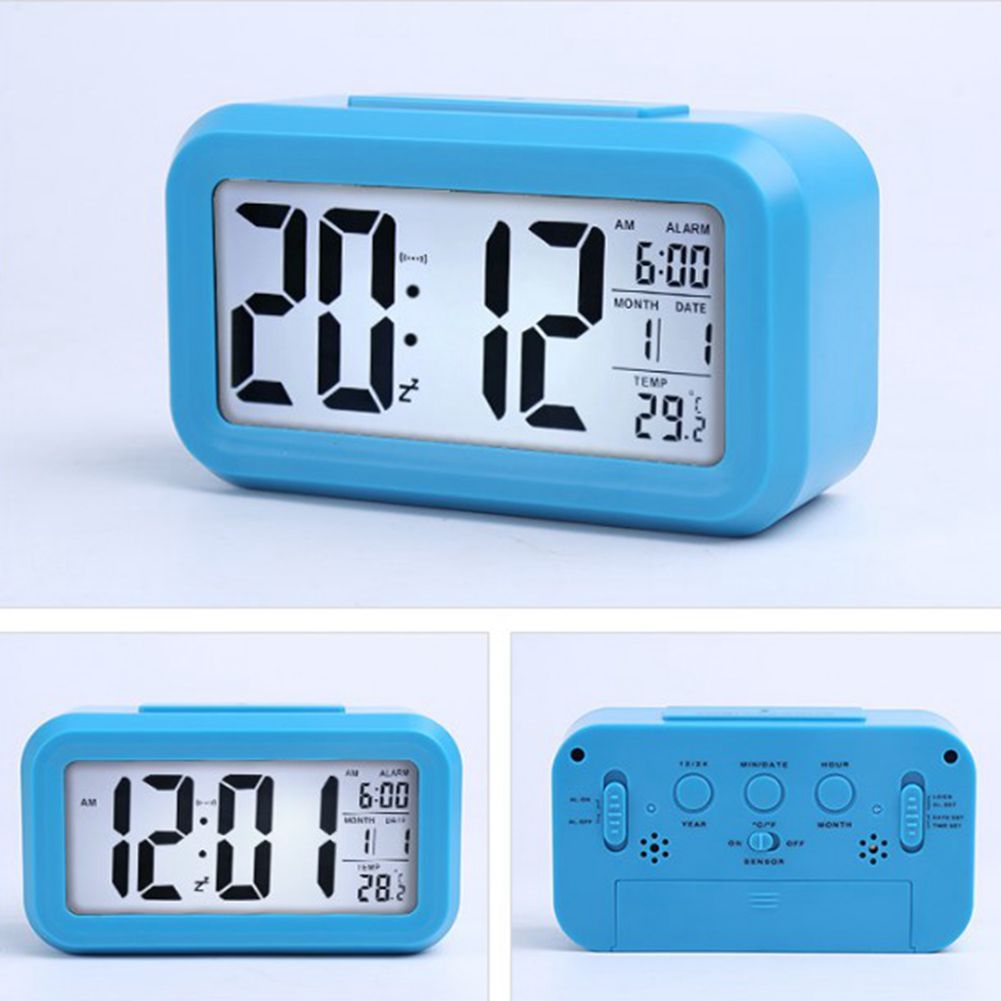 LED Digital Wecker Tischuhr Uhr Thermometer Wetterstation Snooze Alarm Clock DHL