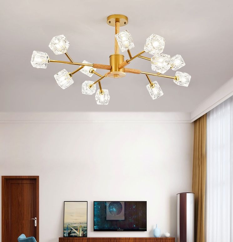 Nordic Modern Living Room Led Chandelier Simple Molecule Pendant Light