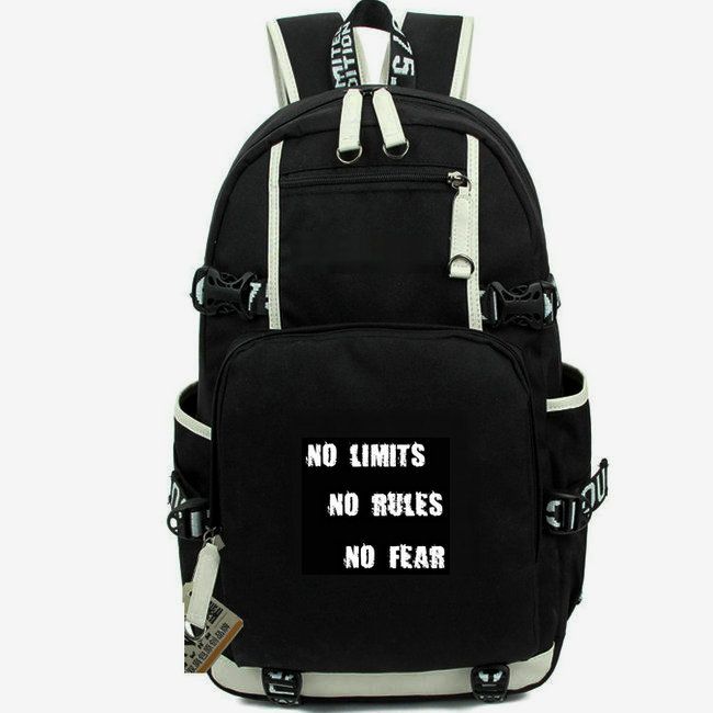 Fear Backpack No Limits Rules Daypack Strong Player Schoolbag Cool