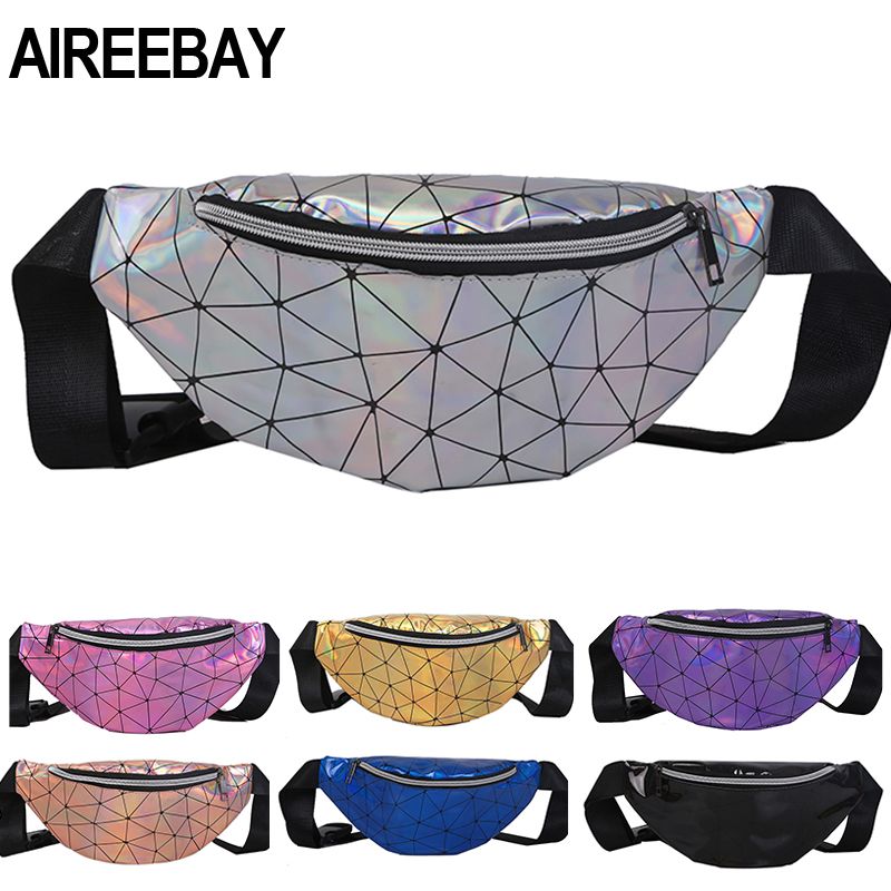 pink holographic fanny pack