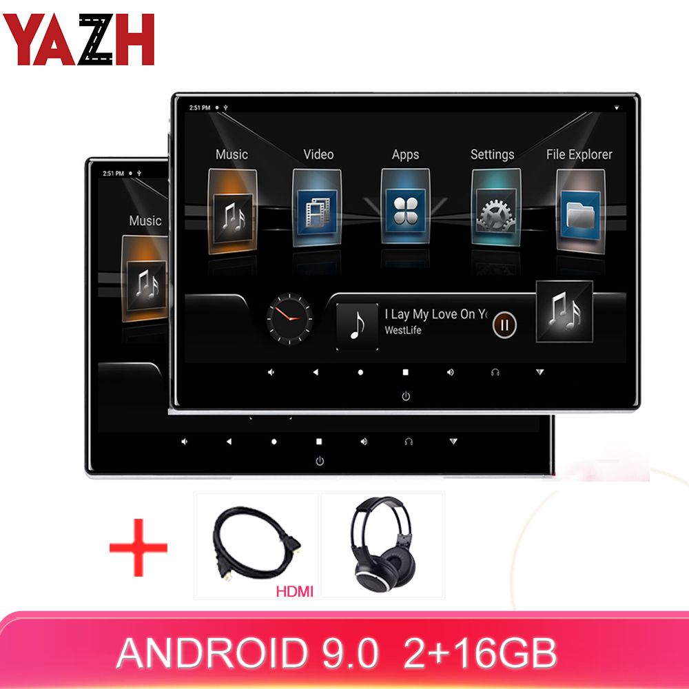 2021 YAZH 12.5 IPS Android 9.0 Pie Car Headrest Monitor With 1920*1080