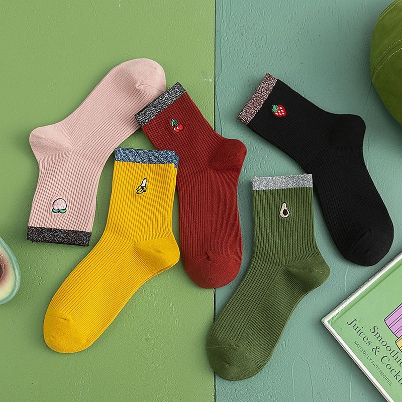 embroidered socks
