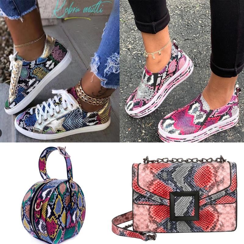 snakeskin flat shoes