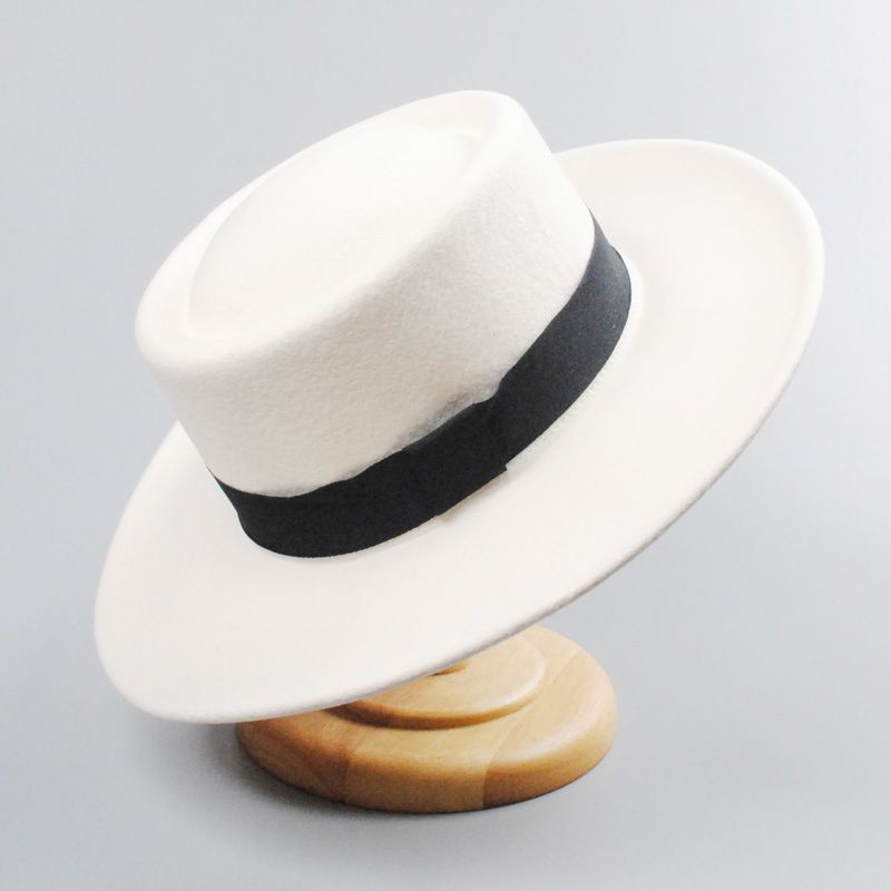white wool fedora hat