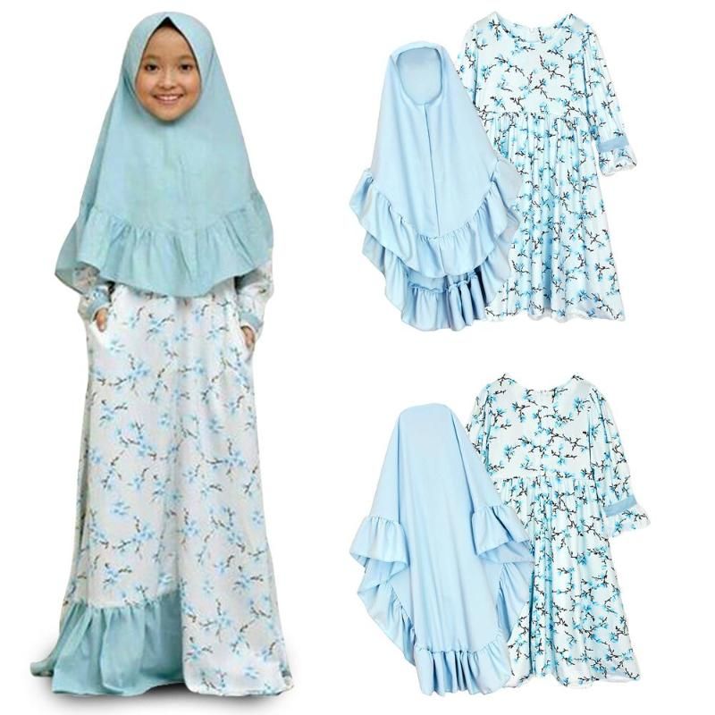 2021 Muslim Girls Burqa Abaya Dress Kids Set Jilbab Niqab Khimar Hijab Islamic Prayer Kaftan Dubai Arab Party Robe Ramadan From Fabian05 27 72 Dhgate Com