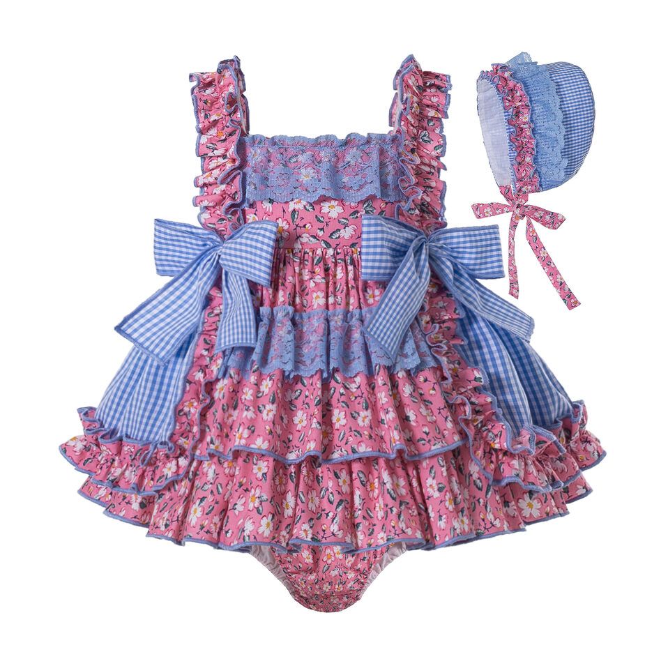bright pink baby dress