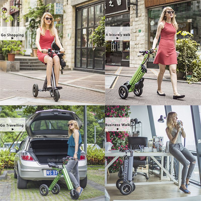 Daibot Folding Three Wheels Electric Scooter Electric Scooters 8`` 250W 36V Portable Electric Bikes Adults With Double Absorber (17)