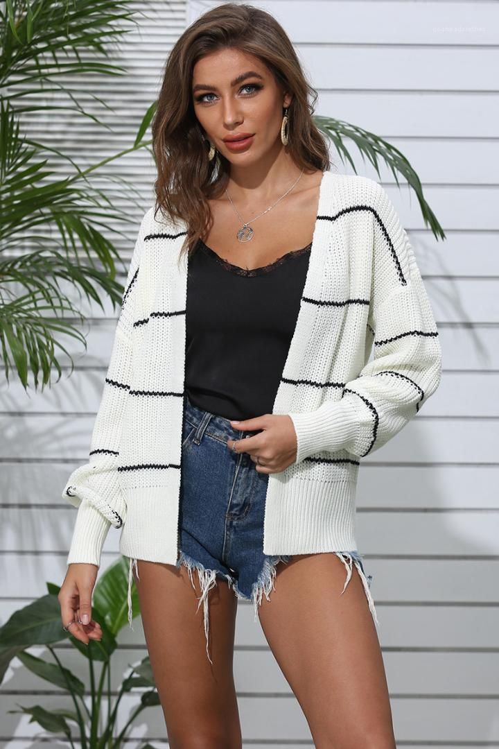 ladies striped cardigan