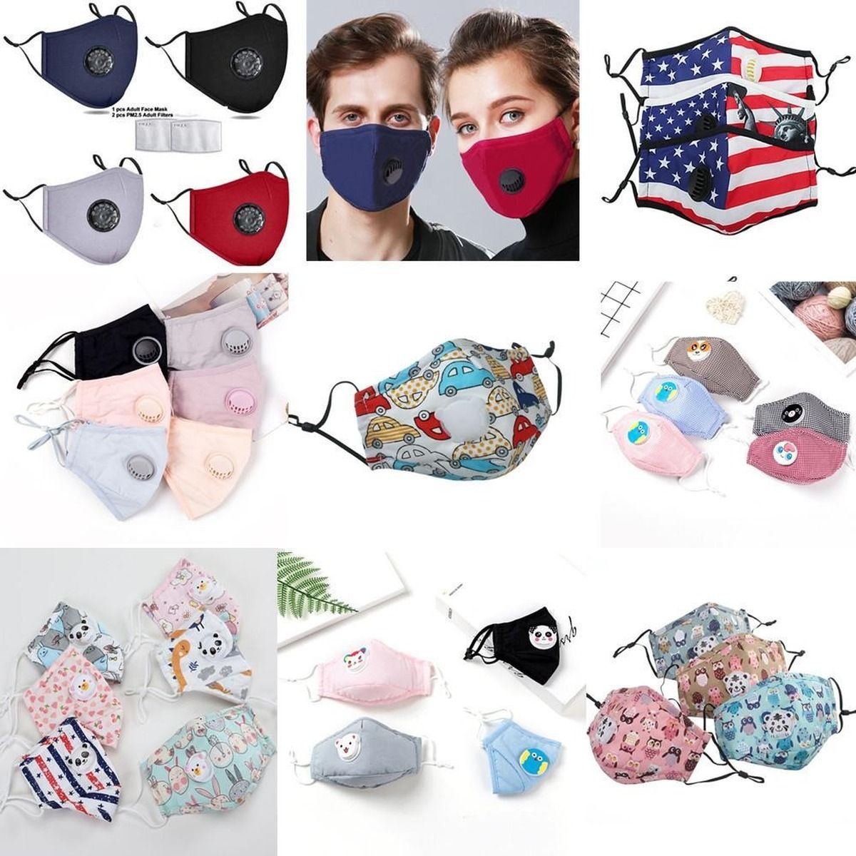 2020 Washable Reusable Ppe Kids Masks Face Mask Anti Dust Fog Face