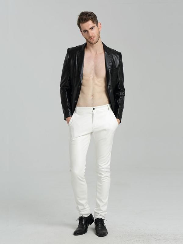 plus size white leather pants